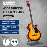 Karrera 43in Acoustic Bass Guitar Sunburst