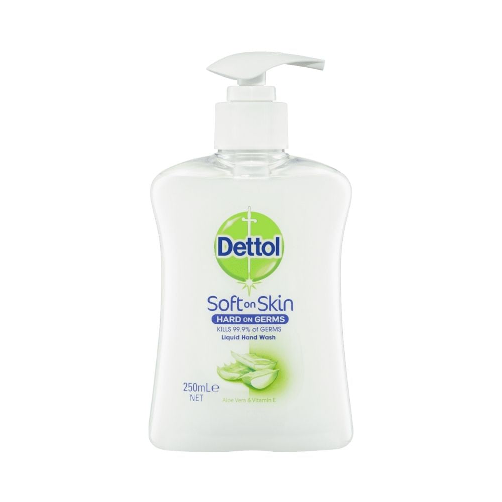 6 Pack x Dettol Soft On Skin Liquid Hand Wash Aloe Vera & Vitamin E - 250mL