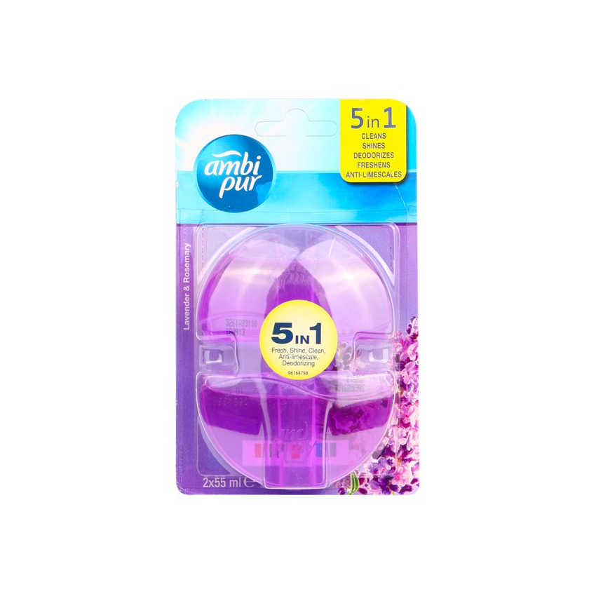 Ambi Pur Lavender & Rosemary Liquid Toilet Rimblock Refill 2 x 55ml