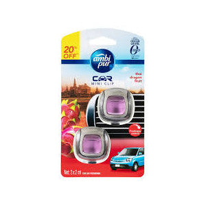 Ambi Pur Car Air Freshener Mini Clip Thai Dragon Fruit 2 Pack (2ml)