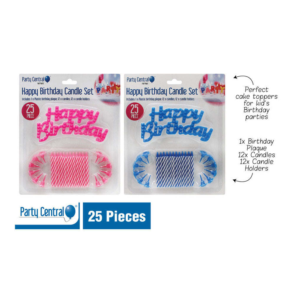 Happy Birthday Candle Set - 25 Piece