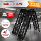 2x Aluminium ATV Loading Ramp Foldable - Black