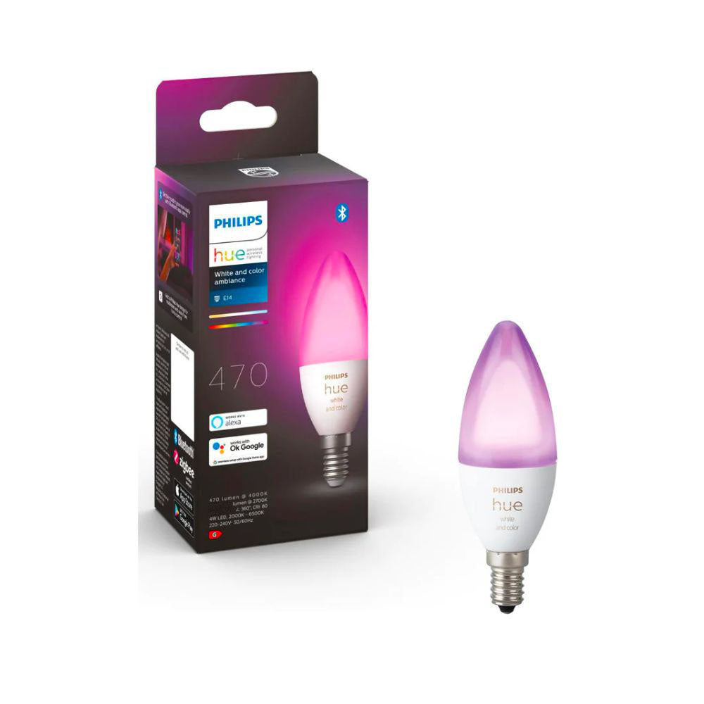 Philips Hue E14 A60 White and Colour Ambiance Candle Smart Bulb - Damaged Box