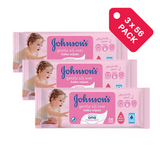 3 x Johnson's Gentle All Over Baby Wipes (56 Pack)