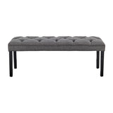 Cate Button-Tufted Upholstered Bench by Sarantino - Dark Grey