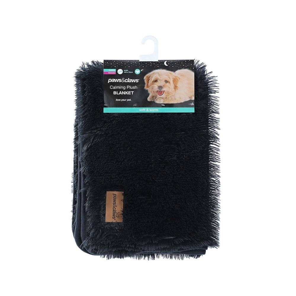 Paws & Claws 70x100cm Calming Plush Blanket - Navy