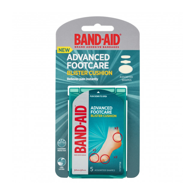 2 Pack x Band-Aid Advanced Footcare Blister Cushion Assorted Shapes 5pc