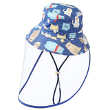 Kids Protective Bucket Sun Hat with Removable Face Shield