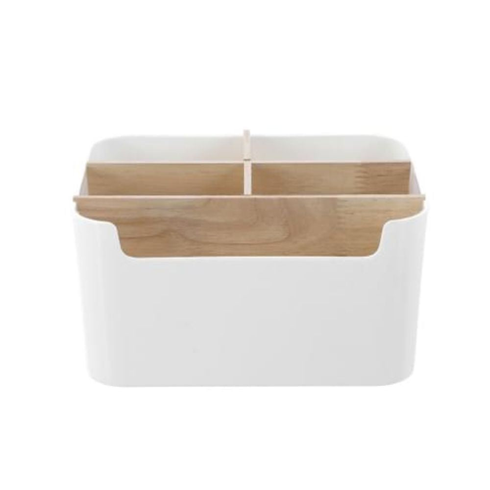 Bano Organiser 5 Section Bamboo Bathroom/Home Storage Box