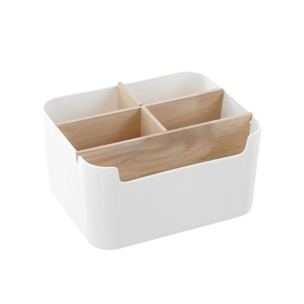 Bano Organiser 5 Section Bamboo Bathroom/Home Storage Box