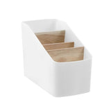 Bano Organiser 4 Section Bamboo Bathroom/Home Storage Box - 18cm