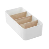 Bano Organiser 4 Section Bamboo Bathroom/Home Storage Box - 26cm