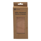 Eco Biodegradable Material Premium Paper Straws - 50PK