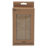 Eco Biodegradable Material Premium Paper Straws - 100PK