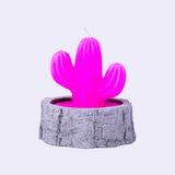 Lazy Dayz Cactus Candle in Concrete Pot