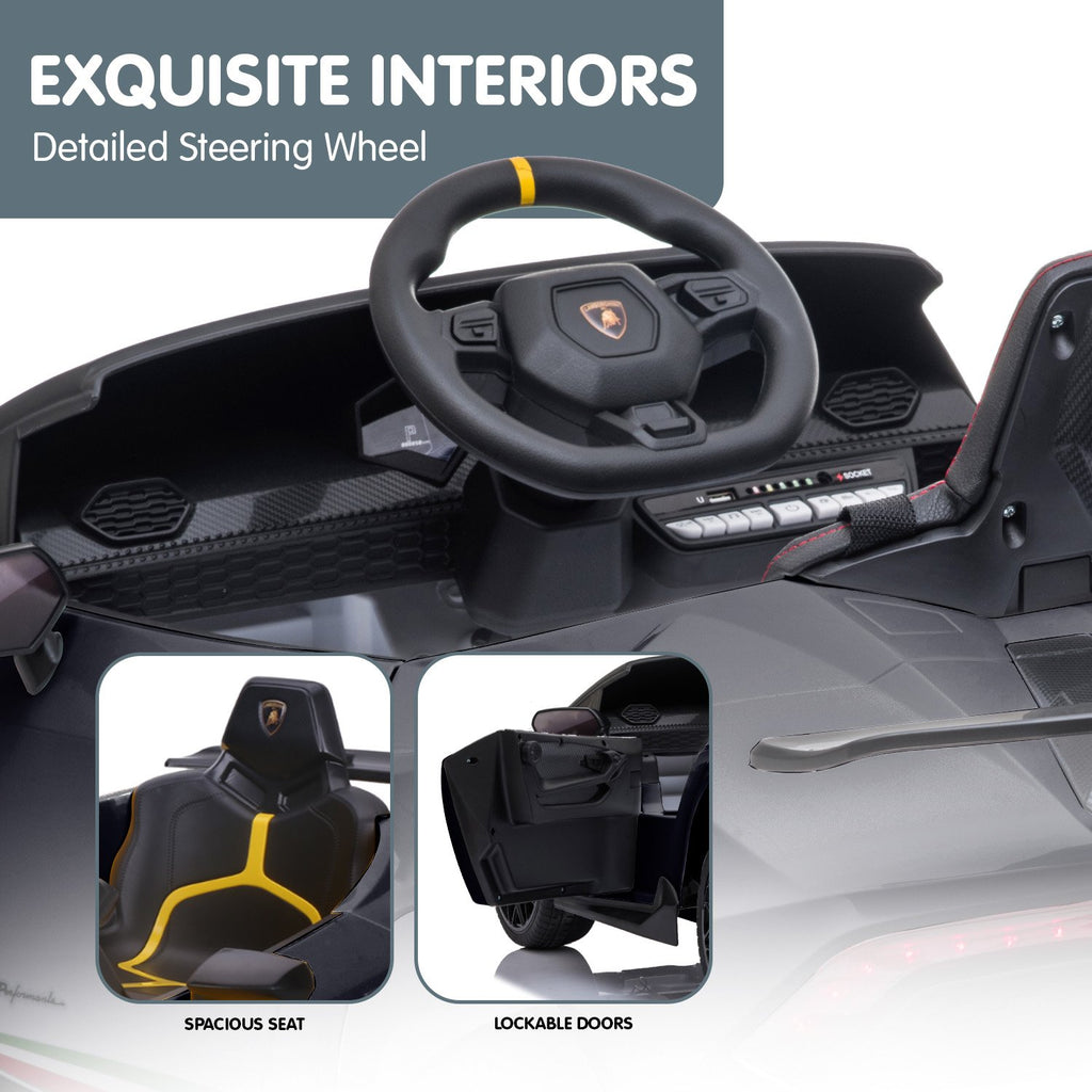 Lamborghini Performante Kids Electric Ride On Car Remote Control - Black