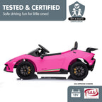Lamborghini Performante Kids Electric Ride On Car Remote Control by Kahuna - Pink
