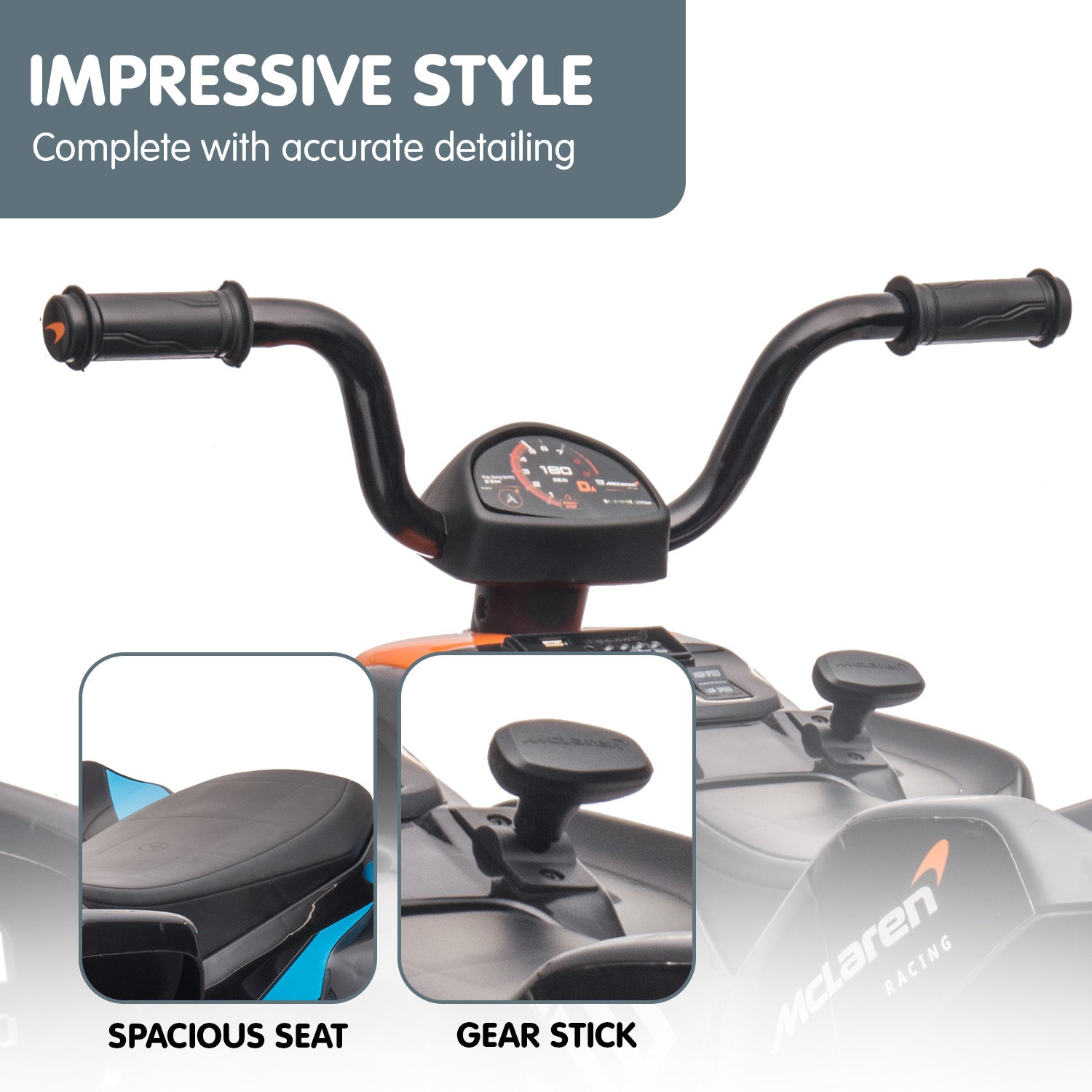 MCL35 McLaren Ride On Electric Quad Bike - Black