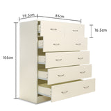 Tallboy Dresser 6 Chest of Drawers Storage Cabinet 85 x 39.5 x 105cm