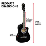 38in Cutaway Acoustic Guitar with guitar bag - Black