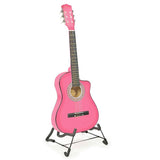 38in Cutaway Acoustic Guitar with guitar bag - Pink