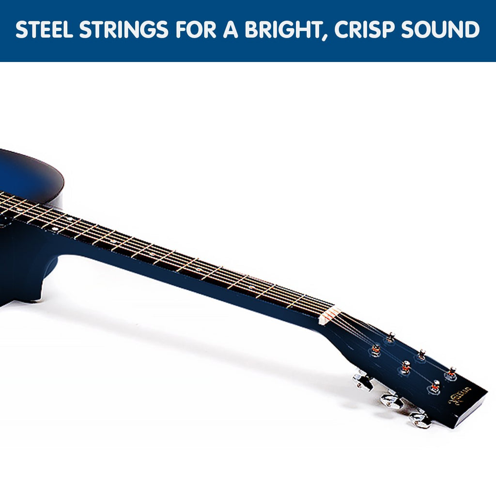 38in Cutaway Acoustic Guitar with guitar bag - Blue Burst