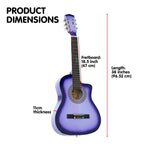 38in Cutaway Acoustic Guitar with guitar bag - Purple Burst