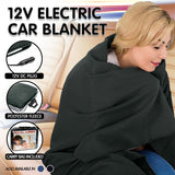 Heated Electric Car Blanket 150x110cm 12V - Black