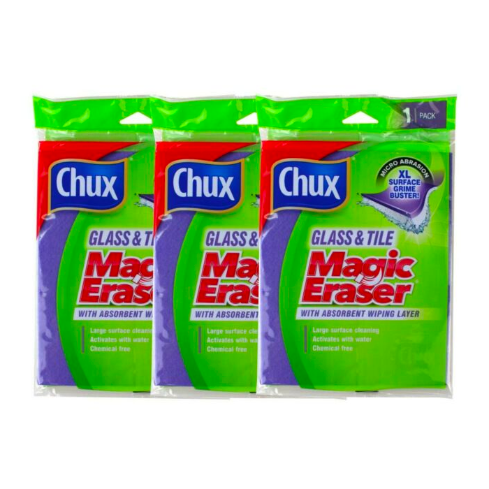 3 x Chux Magic Eraser Glass & Tile 1 Pack