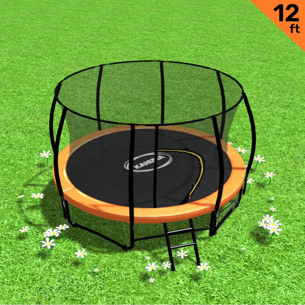 Trampoline Kahuna 12 ft Round Outdoor Kids with Safety Enclosure Net