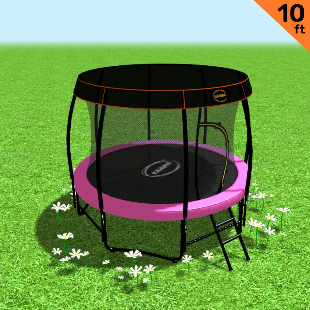 Kahuna Trampoline 10 ft with  Roof - Pink