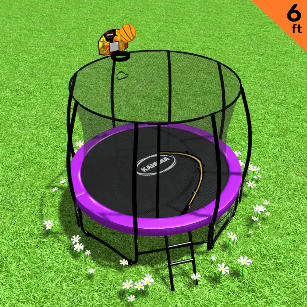 Kahuna Classic 6ft Trampoline with Basketball Set - Purple