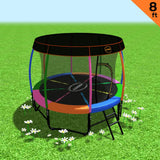 Kahuna Trampoline 8 ft with  Roof - Rainbow