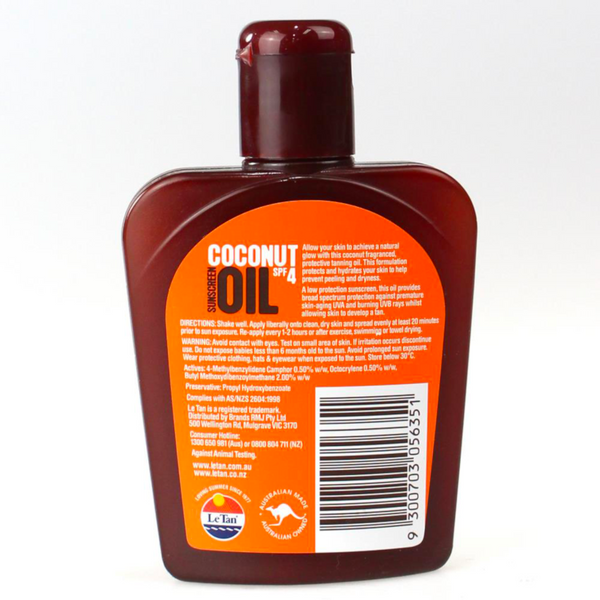 Le Tan Coconut Oil SPF4 Sunscreen 125mL – Smooth Sales