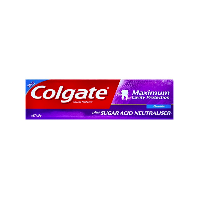 6 Pack x Colgate Maximum Cavity Protection Toothpaste Plus Sugar Acid Neutraliser Clean Mint 110g