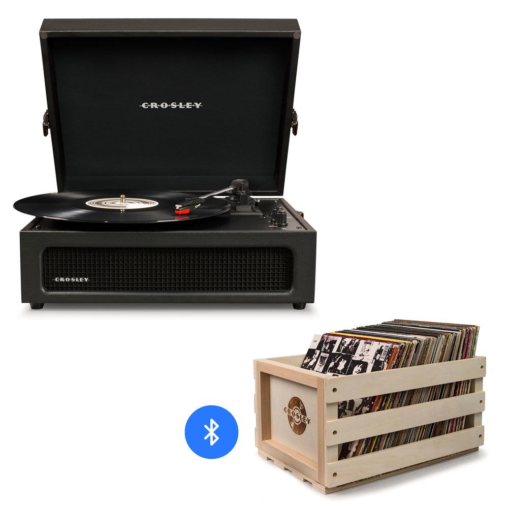Crosley Voyager Bluetooth Portable Turntable + Free Record Storage Crate
