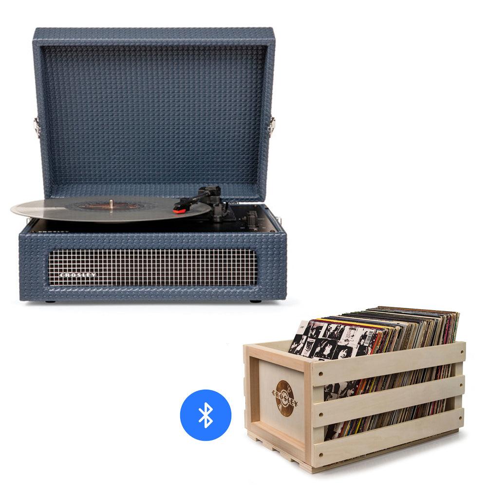 Crosley Voyager Bluetooth Portable Turntable + Free Record Storage Crate