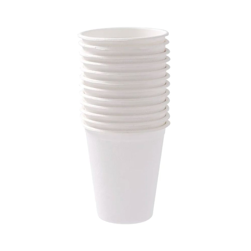 2 Pack x Lemon & Lime ECO Sugarcane Cups White 12pc - 250ml