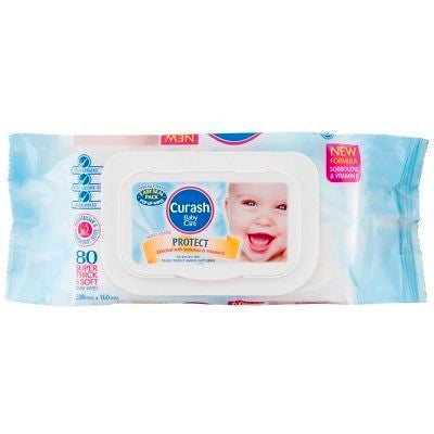 2 Pack x Curash Protect Baby Wipes 80pc