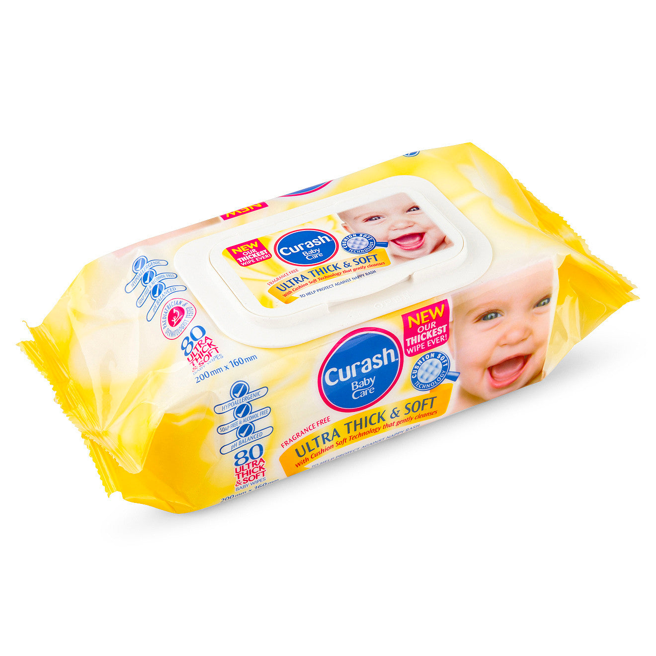 2 Pack x Curash Baby Care Ultra Thick & Soft Wipes 80pc