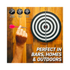 Double Sided Dartboard and Target Game With Darts - 28.5cm