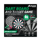 Double Sided Dartboard and Target Game With Darts - 28.5cm