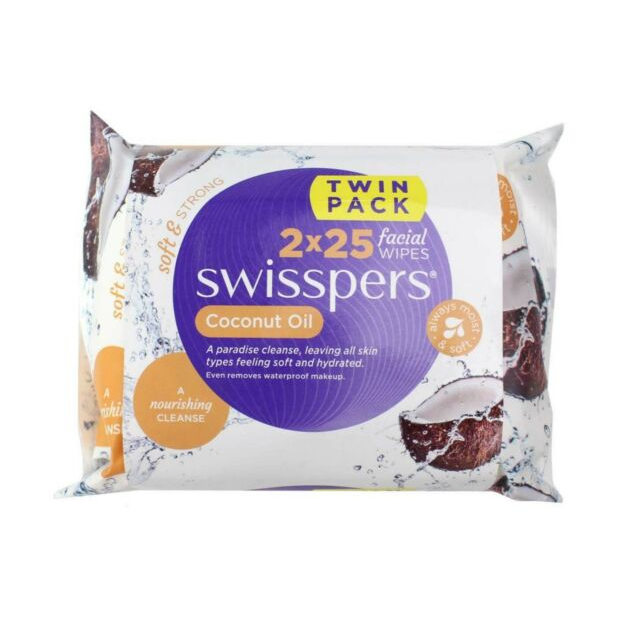 Swisspers Coconut Oil Facial Wipes (2 X 25 PK)