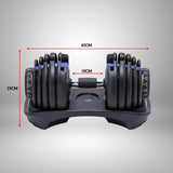 48KG Powertrain Adjustable Dumbbell Set With Stand Blue