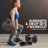 2x 24kg Powertrain Adjustable Dumbbell Home Gym Set