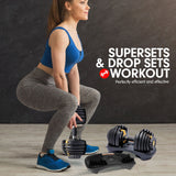 48KG Powertrain Adjustable Dumbbell Set With Stand - Gold