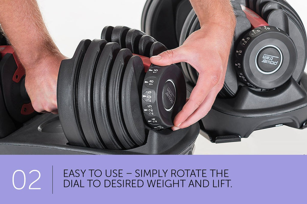 48kg Powertrain Adjustable Dumbbell Home Gym Set