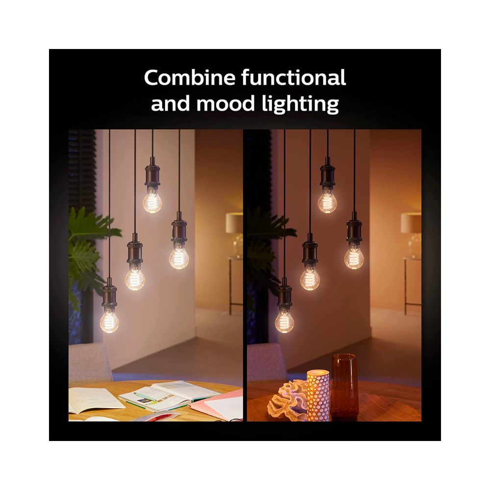 Philips Hue Vintage A60 Filament Smart Bulb E27 - White Ambiance