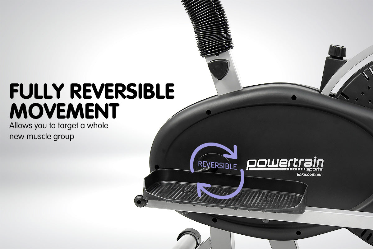 Powertrain 5-in-1 Elliptical Cross Trainer Bike with Dumbbell Sets ...