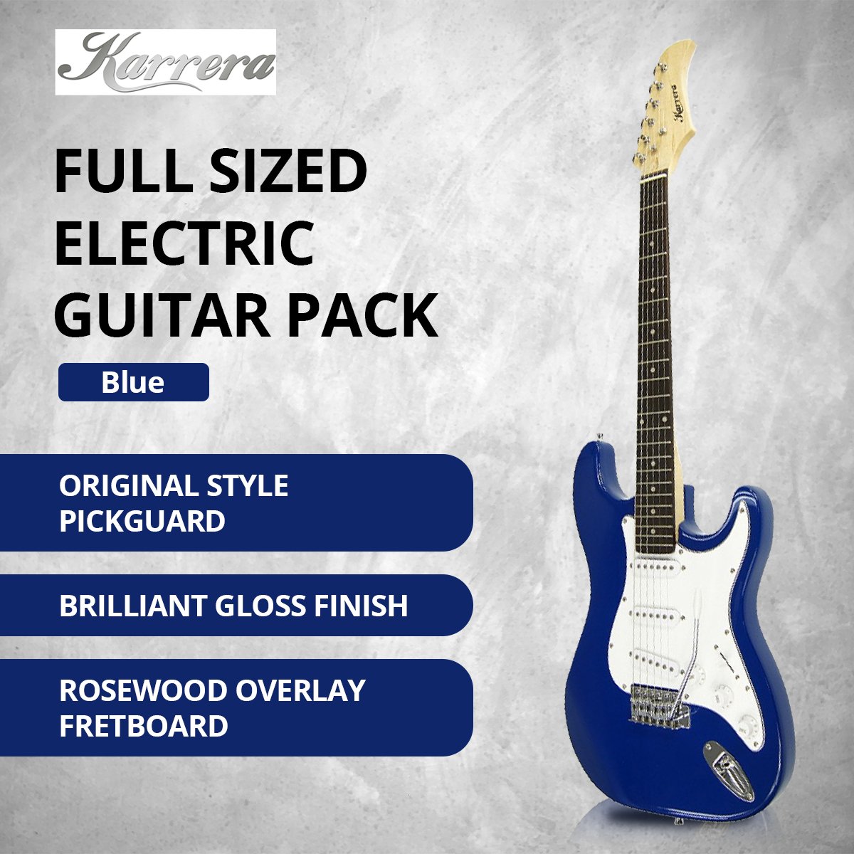 Karrera 39in Electric Guitar - Blue